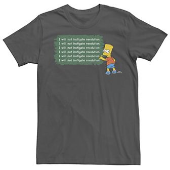 Men's The Simpsons Bart I Will Not Instigate Revolution Tee