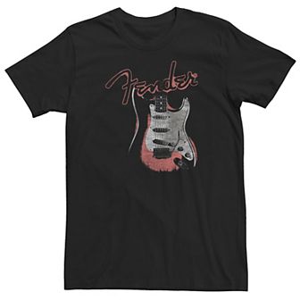 Big & Tall Fender Stratocaster Spray Paint Stencil Tee