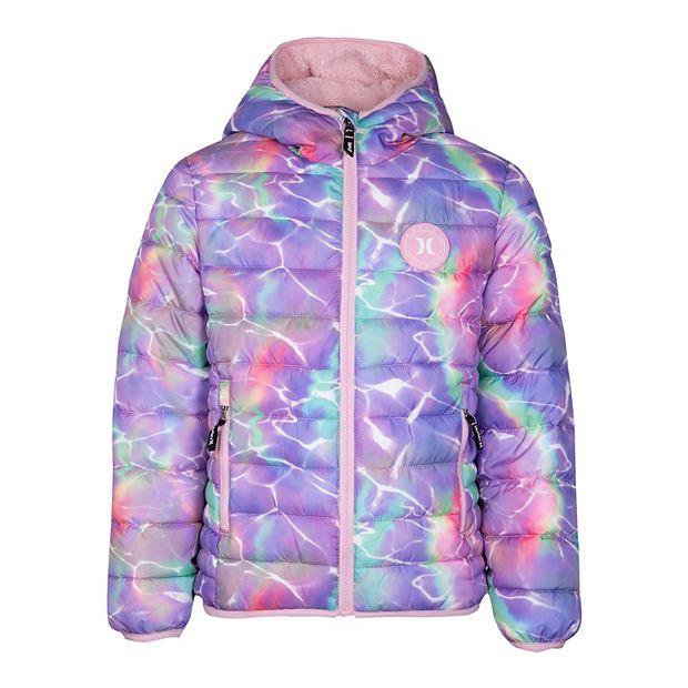 Girls 4-16 Hurley Printed Puffer Jacket