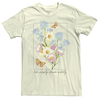 Juniors' Live Simply Bloom Wildly Graphic Boyfriend Tee