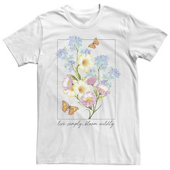 Juniors' Live Simply Bloom Wildly Graphic Boyfriend Tee