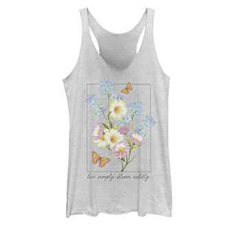 Juniors' "Live Simply, Bloom Wildly" Graphic Tank Top