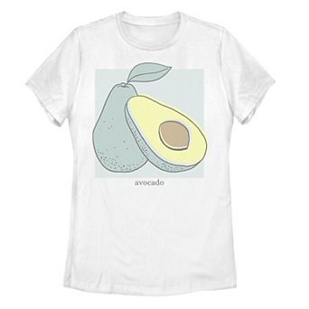 Juniors' Avocado Artsy Panel Portrait Tee