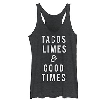 Juniors' "Tacos, Limes & Good Times" Tank Top
