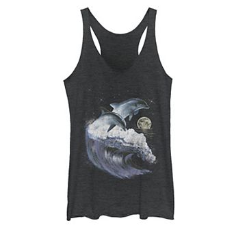 Juniors' Night Dolphins Tank Top