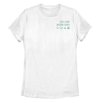 Juniors' Self-Care Instructions Graphic Tee