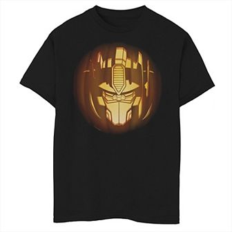 Boys 8-20 Transformers Optimus Prime Glowing Pumpkin Carving Portrait Graphic Tee