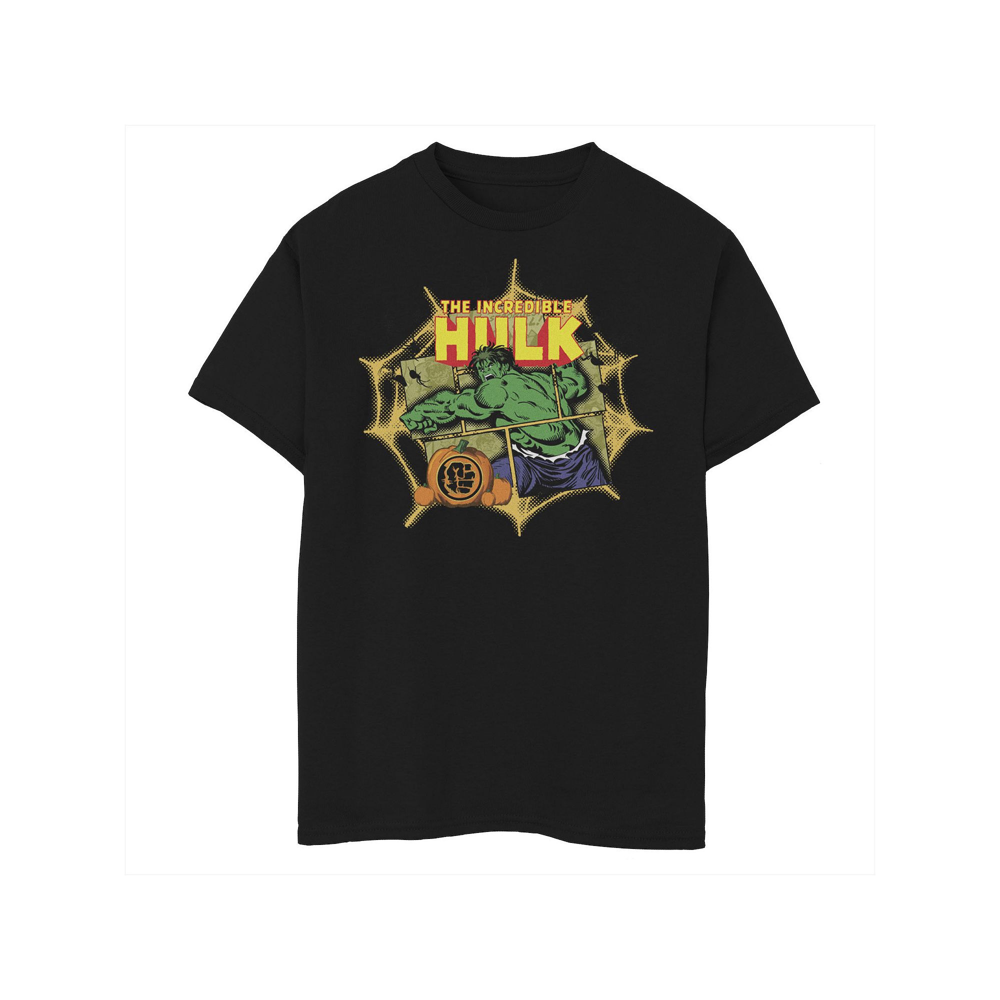 Boys 8-20 Marvel The Incredible Hulk Comic Panels Halloween Graphic Tee, Bo