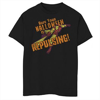 Boys 8-20 Marvel Avengers Iron Man Hope Your Halloween Is Repulsing Graphic Tee