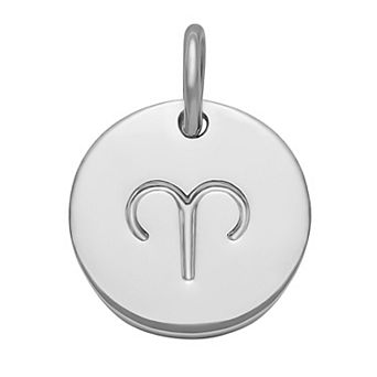 PRIMROSE Sterling Silver Etched Zodiac Disc Charm