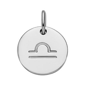 PRIMROSE Sterling Silver Etched Zodiac Disc Charm