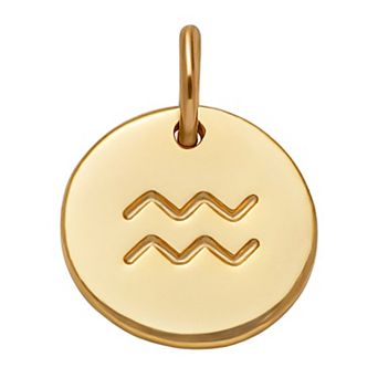PRIMROSE 18k Gold Over Silver Etched Zodiac Disc Charm
