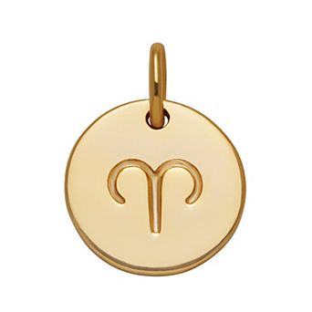PRIMROSE 18k Gold Over Silver Etched Zodiac Disc Charm