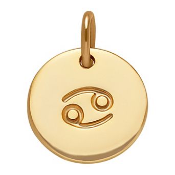 PRIMROSE 18k Gold Over Silver Etched Zodiac Disc Charm