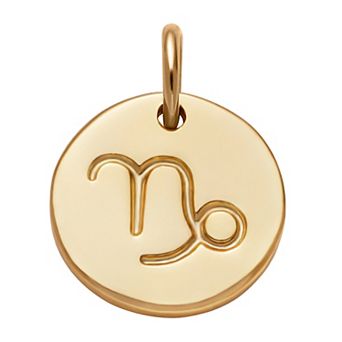PRIMROSE 18k Gold Over Silver Etched Zodiac Disc Charm