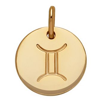 PRIMROSE 18k Gold Over Silver Etched Zodiac Disc Charm
