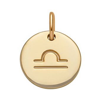 PRIMROSE 18k Gold Over Silver Etched Zodiac Disc Charm