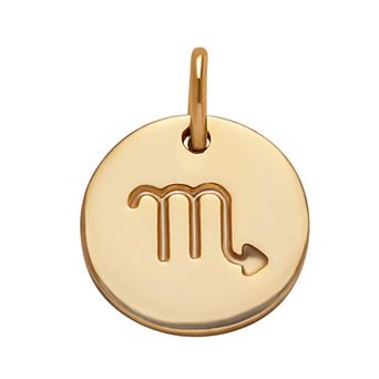 PRIMROSE 18k Gold Over Silver Etched Zodiac Disc Charm