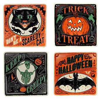 Certified International Scaredy Cat 4 pc Dessert Plate Set