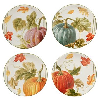 Certified International Autumn Harvest 4 pc Dessert Plate Set