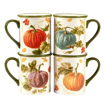 Certified International Autumn Harvest 4 pc Mug Set
