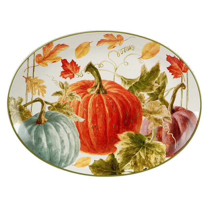 Certified International Autumn Harvest Oval Platter, 16" x 12"