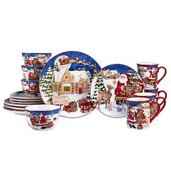 Certified International Santa's Workshop 16 pc Dinnerware Set