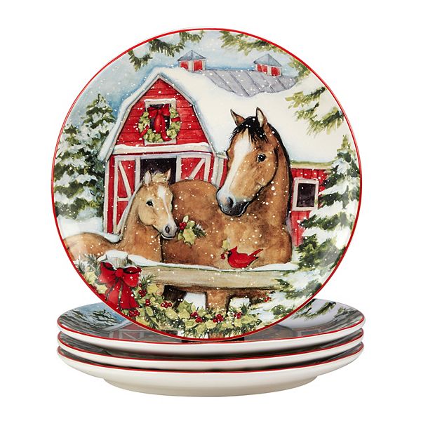 Certified International Homestead Christmas 4 pc. Dinner Plate Set