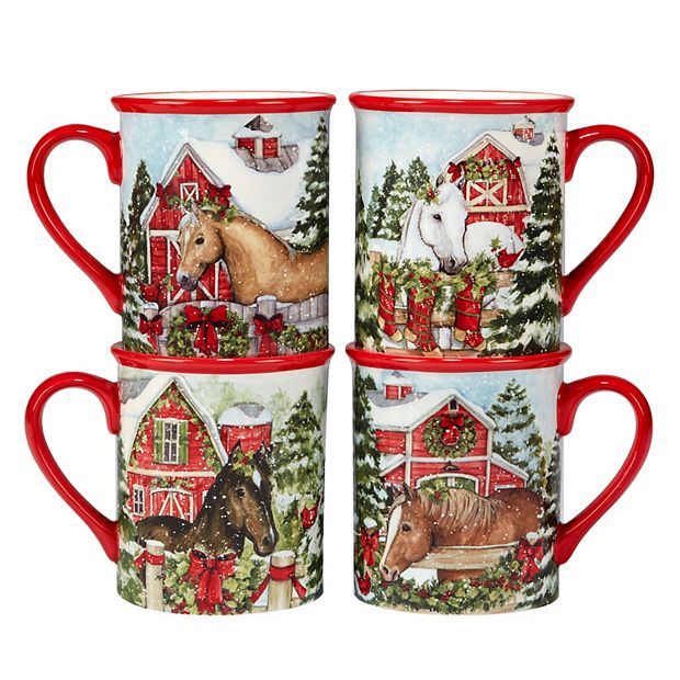 Certified International Christmas Fun Red Sayings 18 oz. Assorted Colors  Stoneware Mug (Set of 6) 36956SET6 - The Home Depot