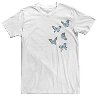 Juniors' Blue Butterflies Boyfriend Tee