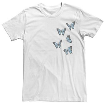 Juniors' Blue Butterflies Boyfriend Tee