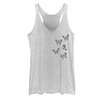 Juniors' Blue Butterflies Tank Top