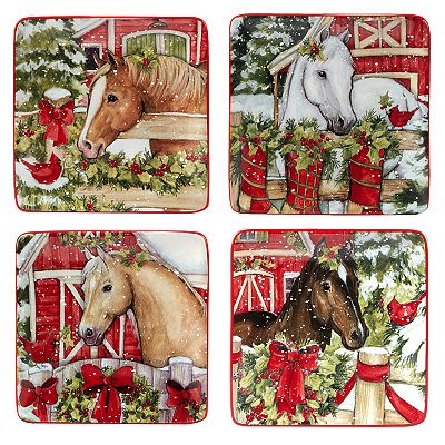 Certified International Homestead Christmas Canape Plate Set