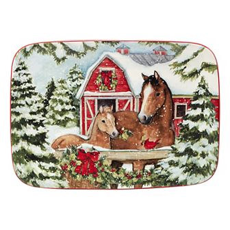 Certified International Homestead Christmas Serving Platter