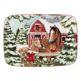 Certified International Homestead Christmas Serving Platter