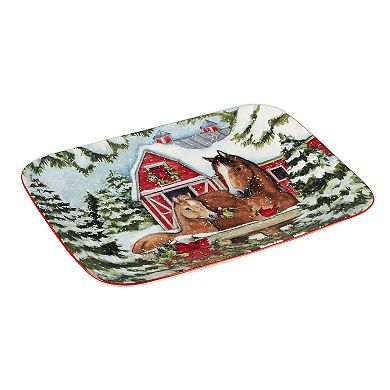 Certified International Homestead Christmas Serving Platter