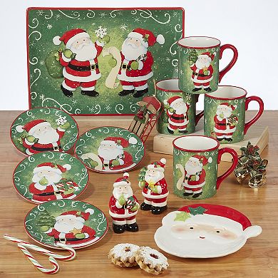 Certified International Holiday Magic Santa 4-pc. Dessert Plate Set