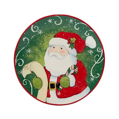 Certified International Holiday Magic Santa 4-pc. Canape Plate Set