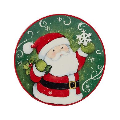 Certified International Holiday Magic Santa 4-pc. Canape Plate Set