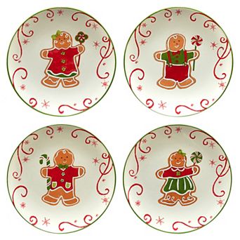 Certified International Holiday Magic Gingerbread 4 pc Dessert Set