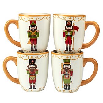 Certified International Holiday Magic Nutcracker 4 pc Mug Set