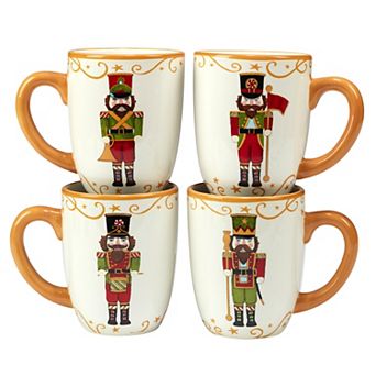 Certified International Holiday Magic Nutcracker 4 pc Mug Set