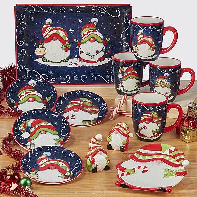 Certified International Holiday Magic Gnomes 4-pc. Dessert Plate Set