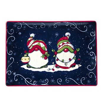 Certified International Holiday Magic Gnomes Serving Platter