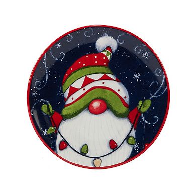 Certified International Hoiday Magic Gnomes 4-pc. Canape Plate Set