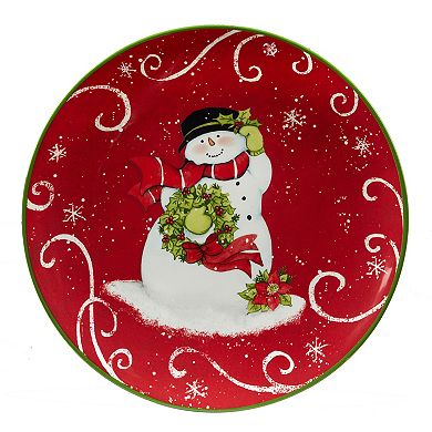 Certified International Holiday Magic Snowman 4-pc. Dessert Plate Set