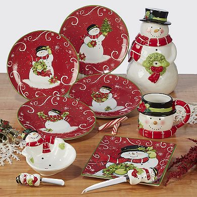 Certified International Holiday Magic Snowman 4-pc. Dessert Plate Set