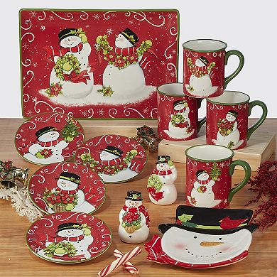 Certified International Holiday Magic Snowman 4-pc. Dessert Plate Set