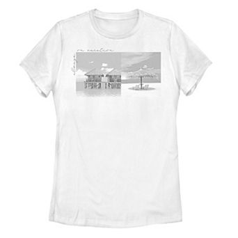 Juniors' Always On Vacation Tropical Getaway Tee