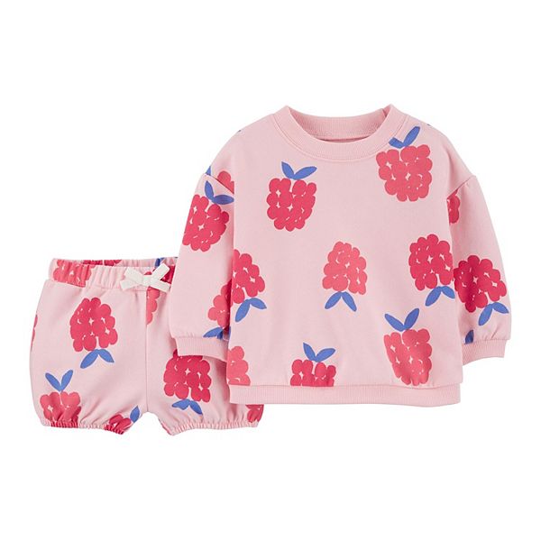 Baby Girl Carter's 2-Piece Raspberry Sweater & Shorts Set